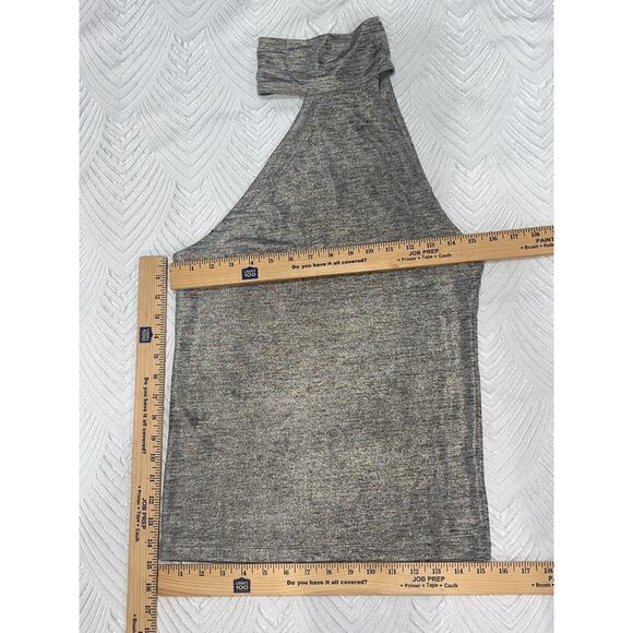 Free People Asymmetrical Metallic Halter Top Size M + Branded Tote Bag - Picture 15 of 15